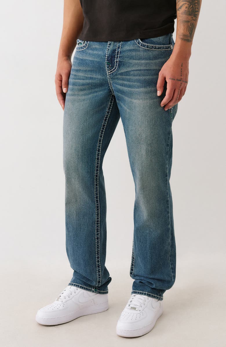 True Religion Ricky Flap Pocket Straight Leg Jeans, Alternate, color, Medium Muggy