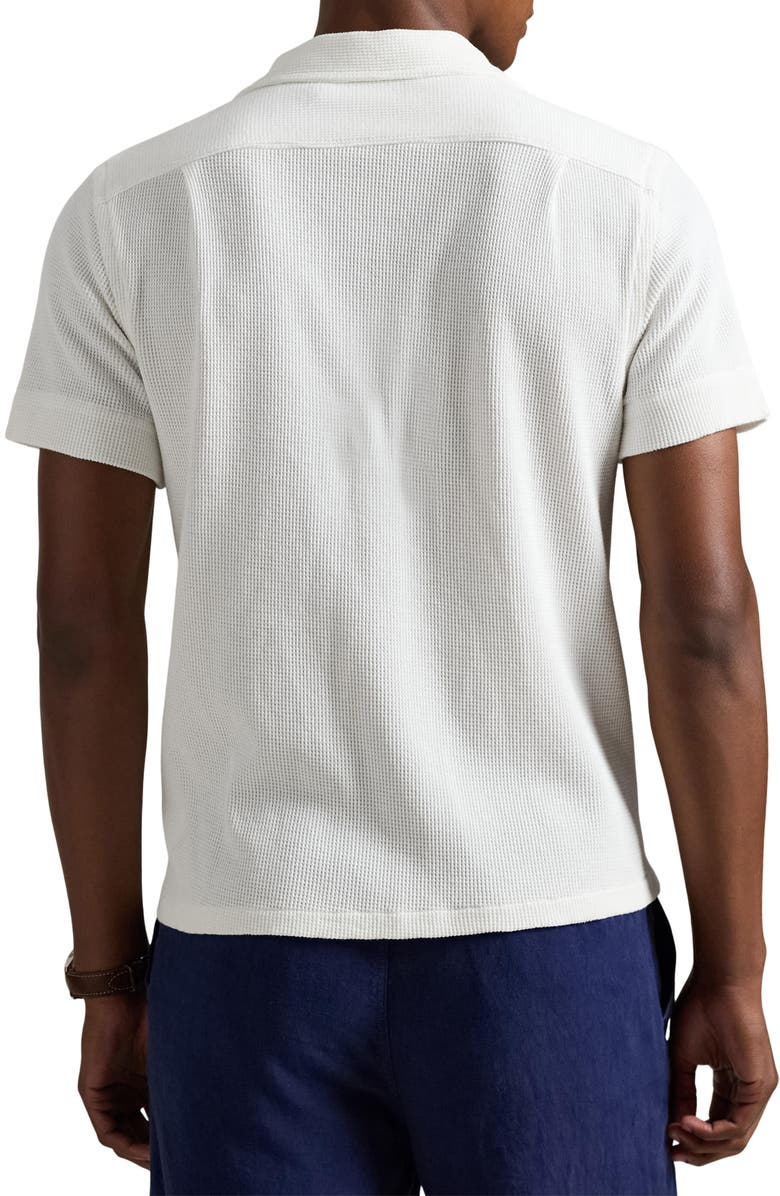 Polo Ralph Lauren Waffle Knit Cotton & Linen Camp Shirt, Alternate, color, Nevis