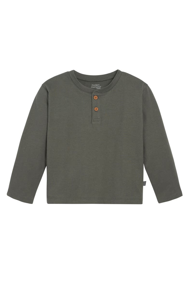 Henley Shirt & Pant Set, Alternate, color, Dark Green