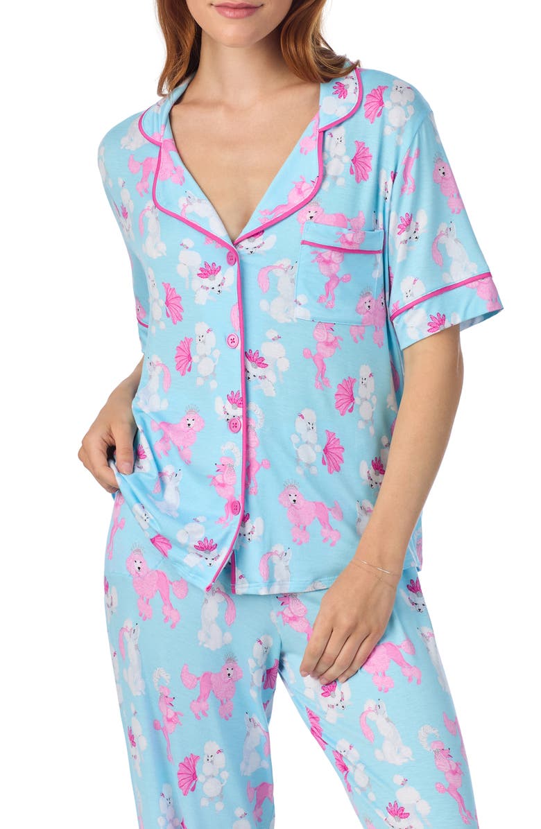Room Service Pjs Print Pajamas, Alternate, color, Blue/ Pink Print