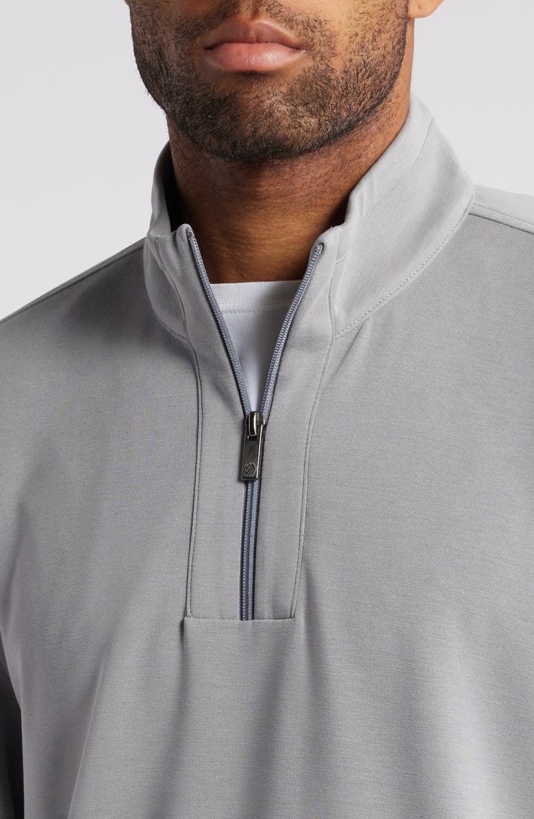 Johnston & Murphy Vintage Wash Quarter Zip Top, Alternate, color, Gray