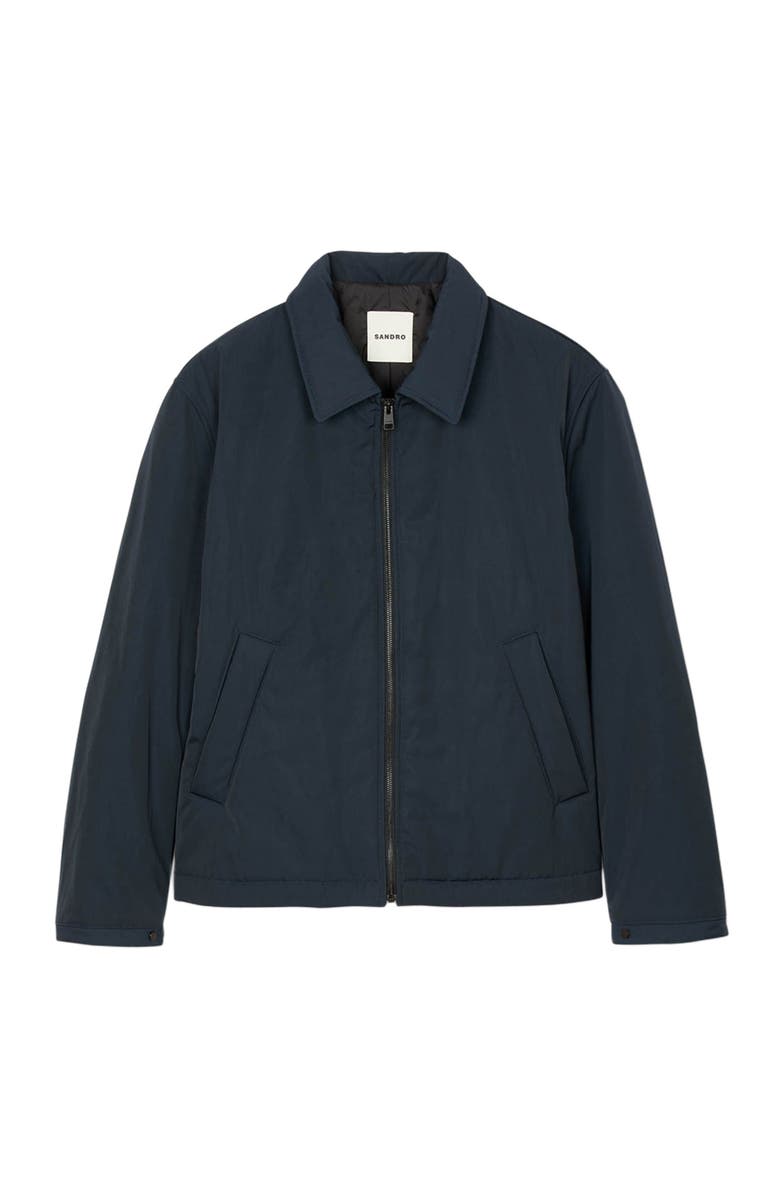 SANDRO Quilted zip jacket, Alternate, color, Navy Blue