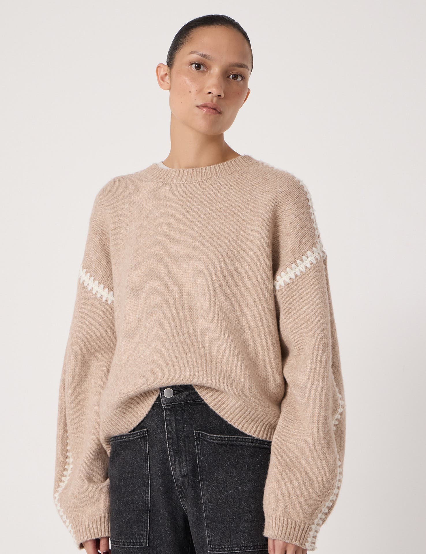 Whitney Whipstitch Knitted Sweater