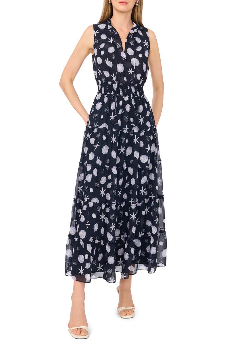 High Neck Maxi Dress, Main, color, INDIGO NIGHT