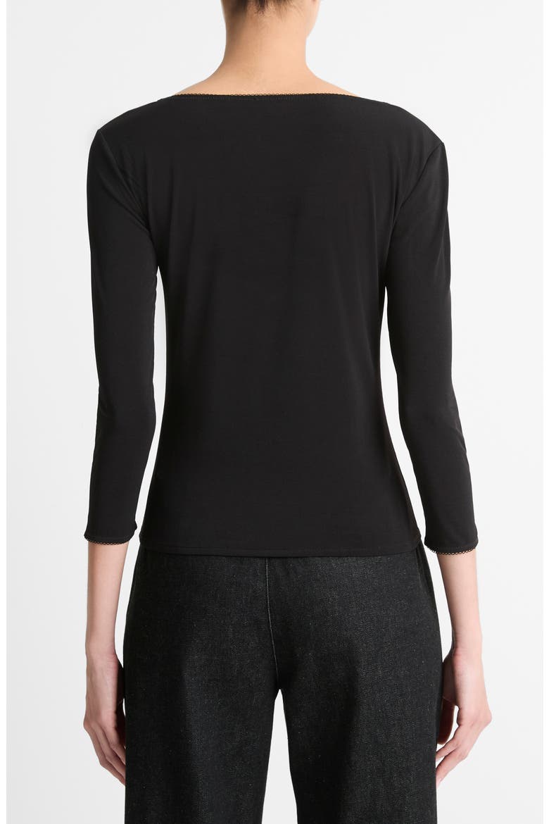 V-Neck Top, Alternate, color, BLACK