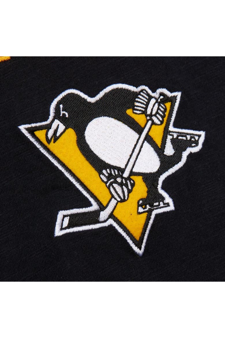 Men's Mitchell & Ness  Black/Gold Pittsburgh Penguins Legendary Slub Raglan Long Sleeve T-Shirt, Alternate, color, Black