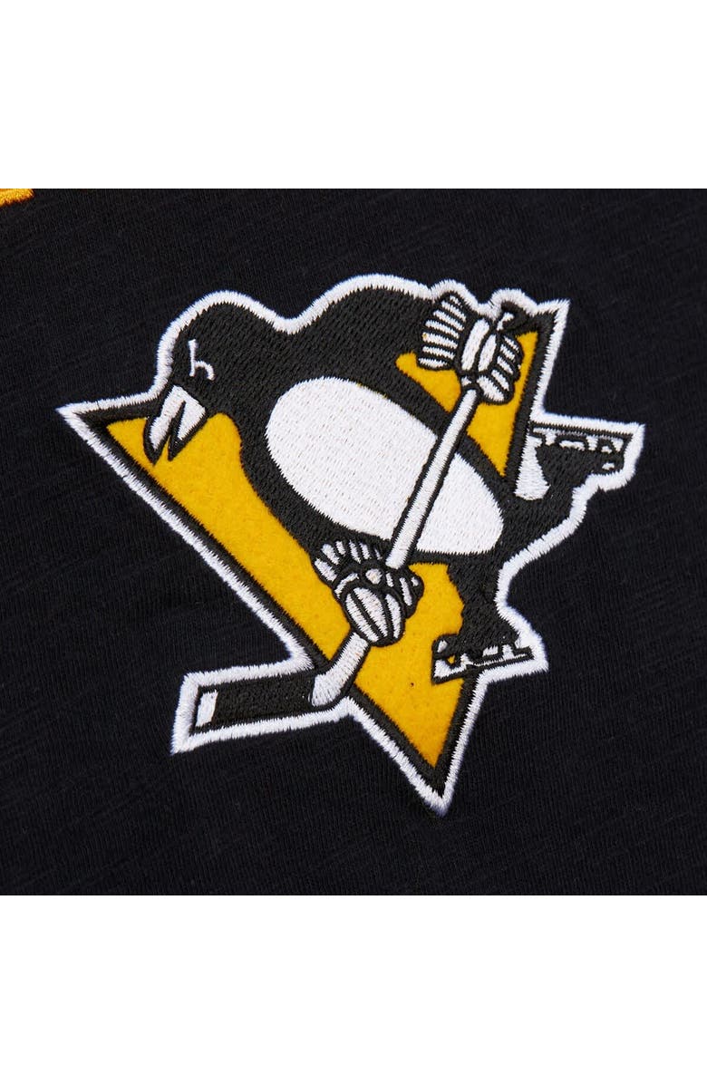 Mitchell & Ness Men's Mitchell & Ness  Black/Gold Pittsburgh Penguins Legendary Slub Raglan Long Sleeve T-Shirt, Alternate, color, 