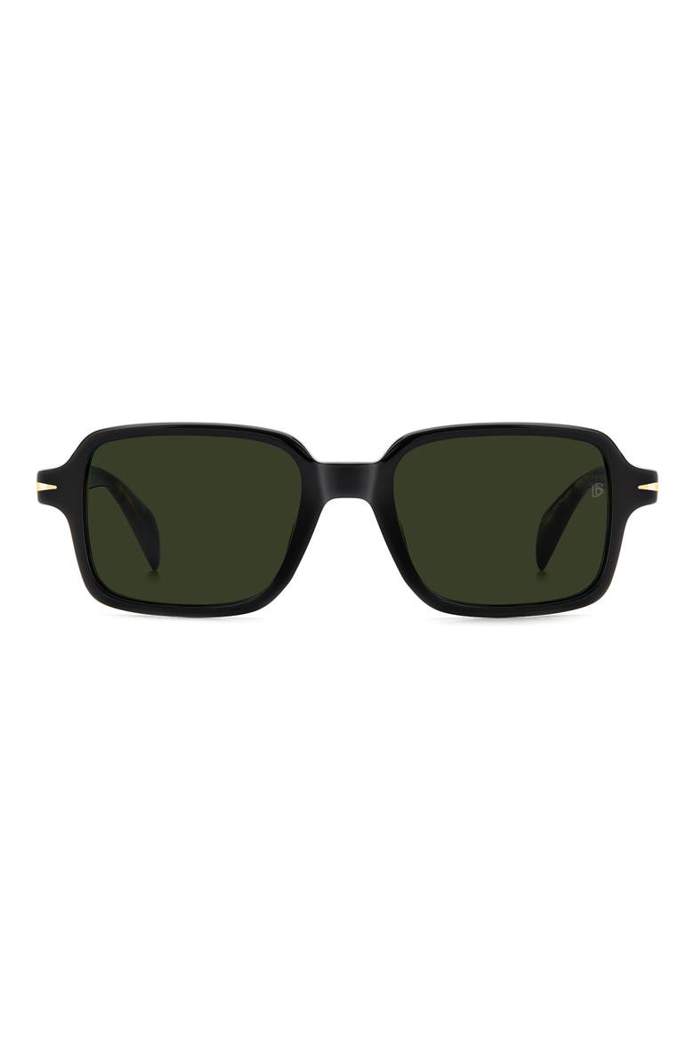 51mm Rectangular Sunglasses, Main, color, BLACK HAVANA/ GREEN