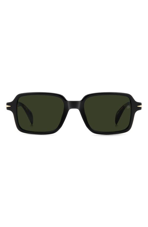 David Beckham Eyewear 51mm Rectangular Sunglasses In Black Havana/green