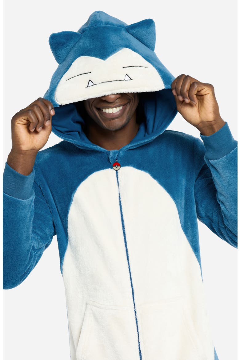 Snorlax Pokémon™ Long Sleeve Hooded Fleece Jumpsuit, Alternate, color, BLUE
