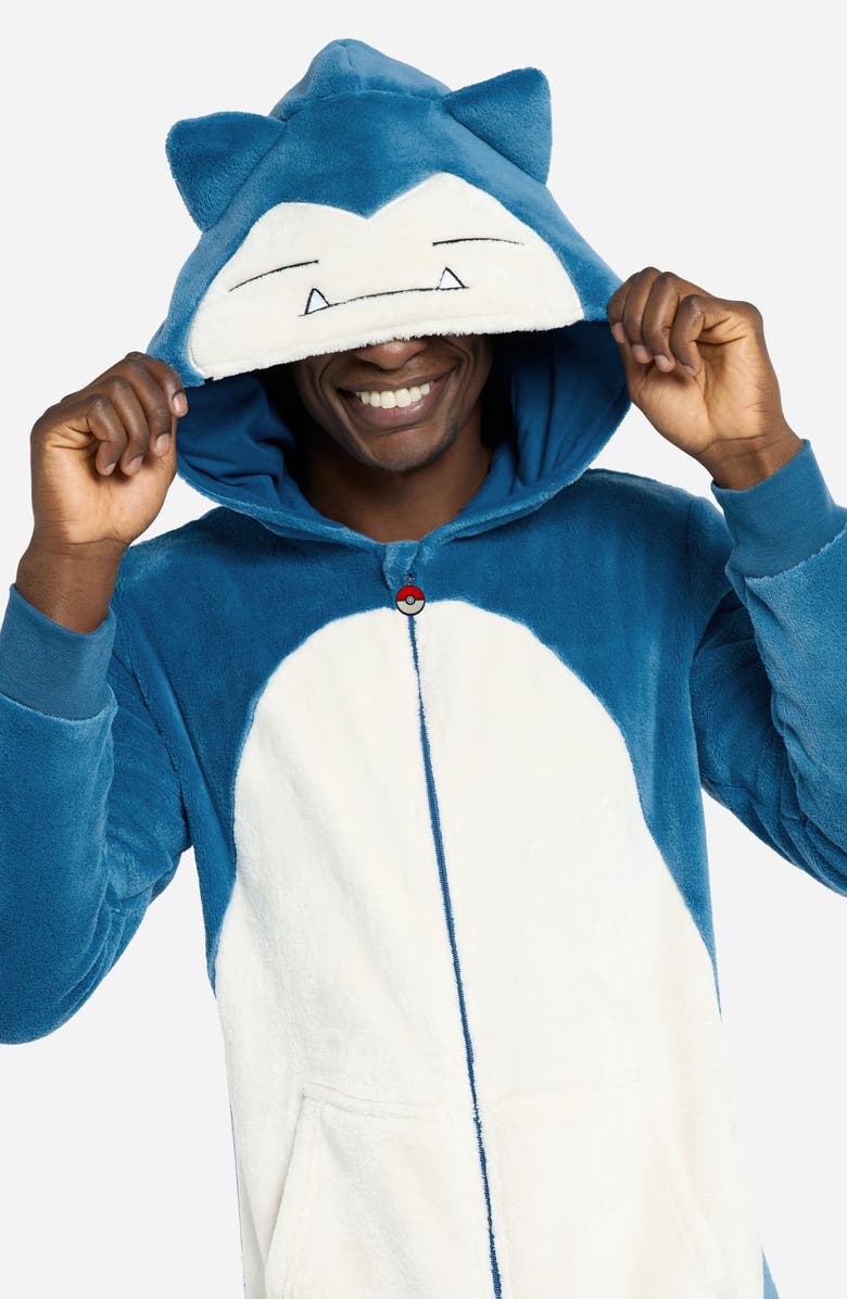 OppoSuits Snorlax Pokémon<sup>™</sup> Long Sleeve Hooded Fleece Jumpsuit, Alternate, color, Blue