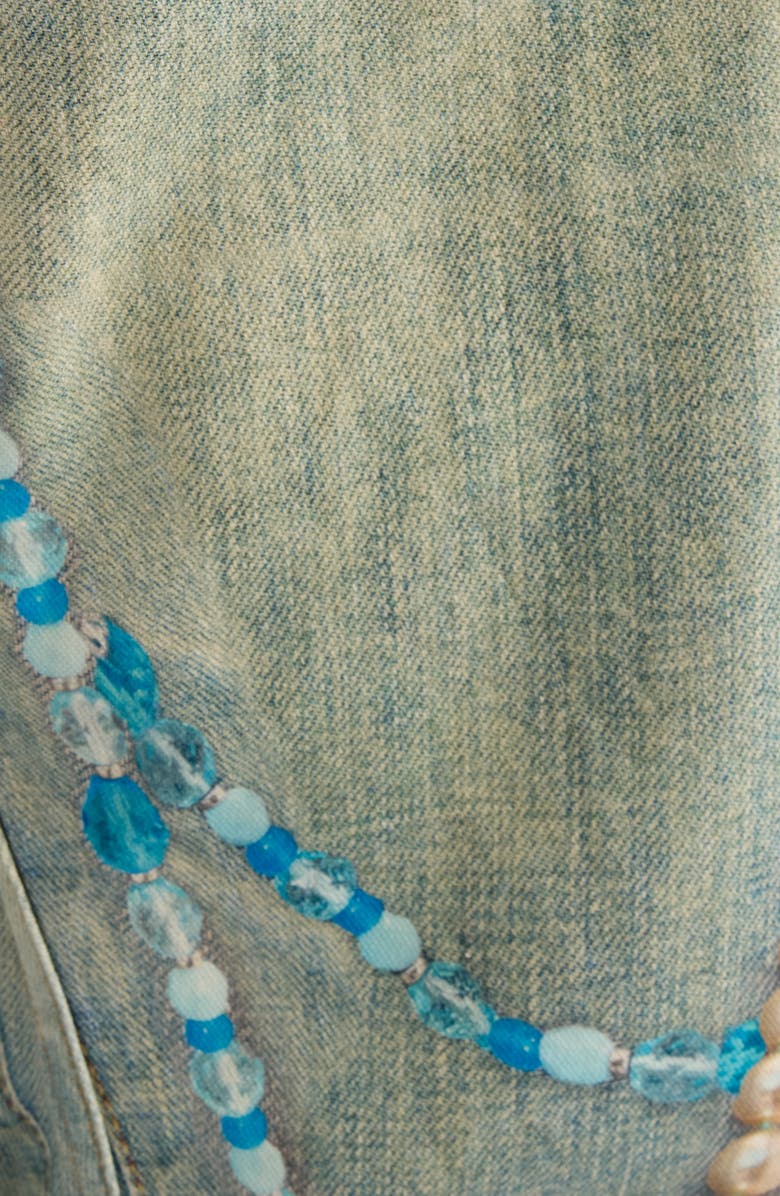 Acne Studios 2006M Relaxed Fit Trompe l'Oeil Jeans, Alternate, color, White/ Green/ Denim