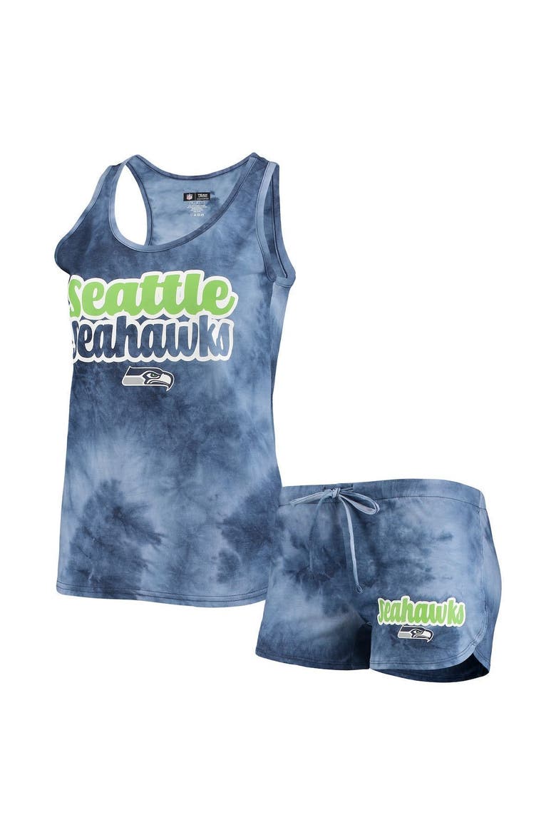 Women's Concepts Sport College Navy Seattle Seahawks Billboard Tank Top & Shorts Set, Main, color, Navy
