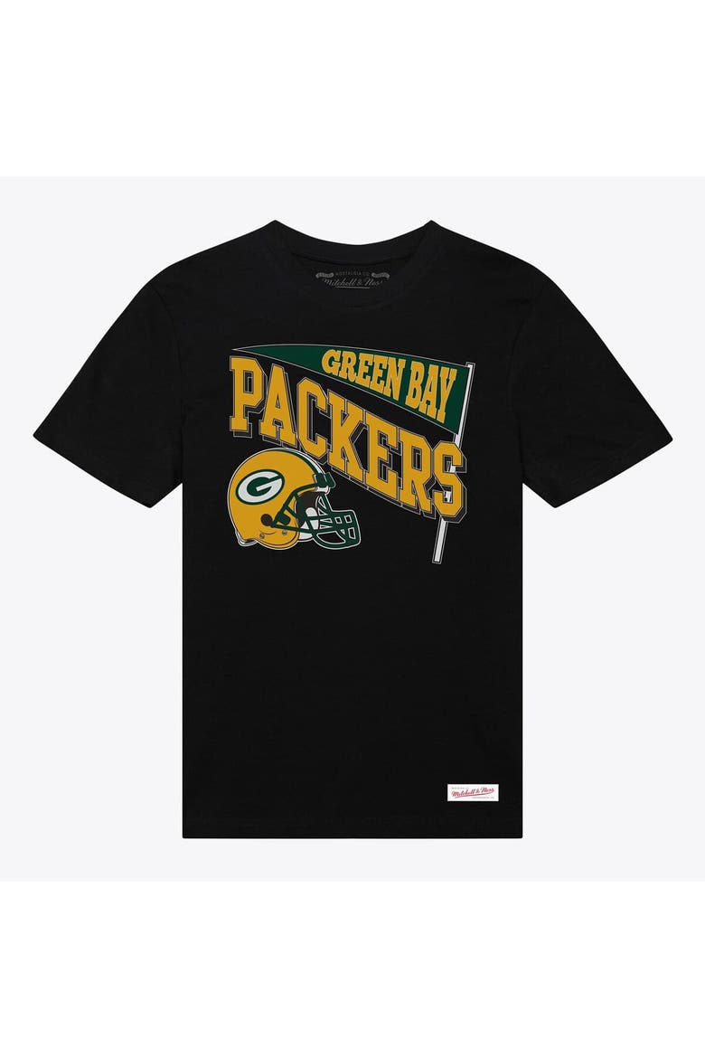 Women's Mitchell & Ness  Black Green Bay Packers Team Dynamic Boyfriend T-Shirt, Alternate, color, Black