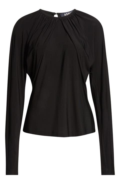 Vion Long Sleeve Draped Top