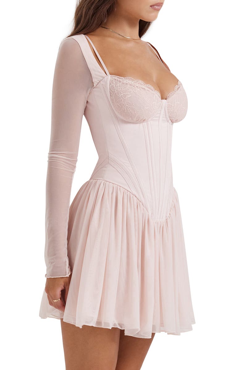 HOUSE OF CB Vivi Long Sleeve Corset Minidress, Alternate, color, 