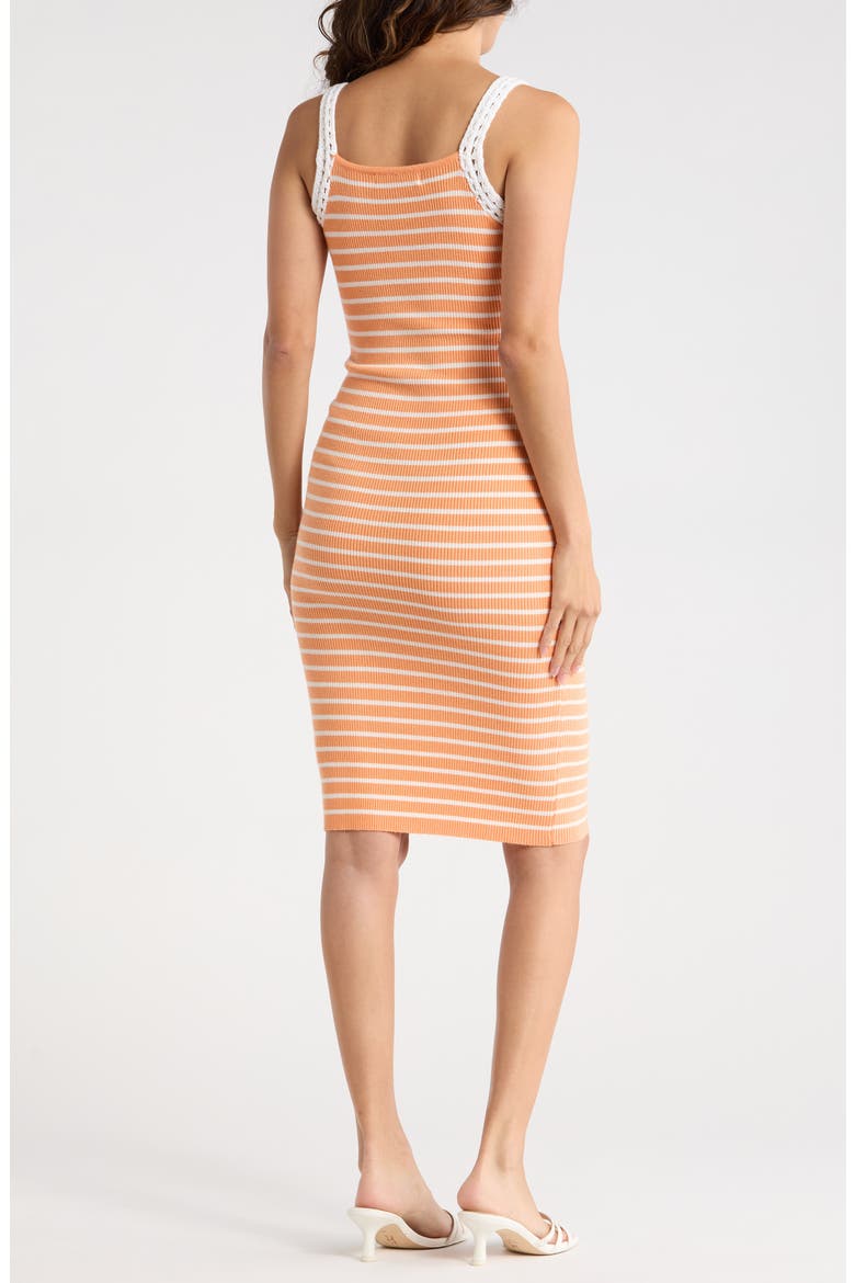 Stripe Ribbed Body-Con Dress, Alternate, color, CANTALOUPE COMBO
