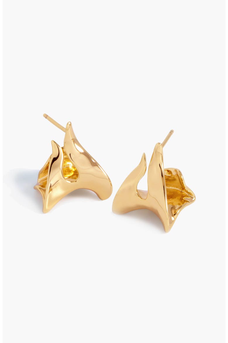 Claw Double Hoop Earrings in Gold, Alternate, color, Gold