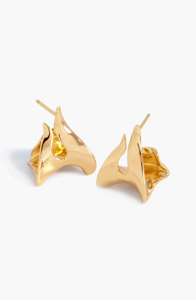 YOJ Claw Double Hoop Earrings in Gold, Alternate, color, Gold