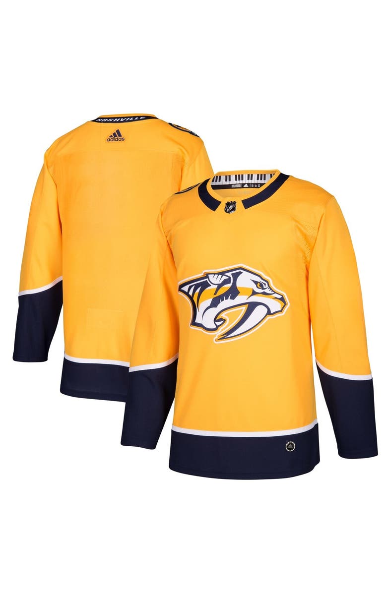 adidas Men's adidas Gold Nashville Predators Home Authentic Blank Jersey, Main, color, Gold