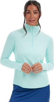BloqUV Women's Long Sleeve Sun and UV Protection Relaxed Mock Zip Top