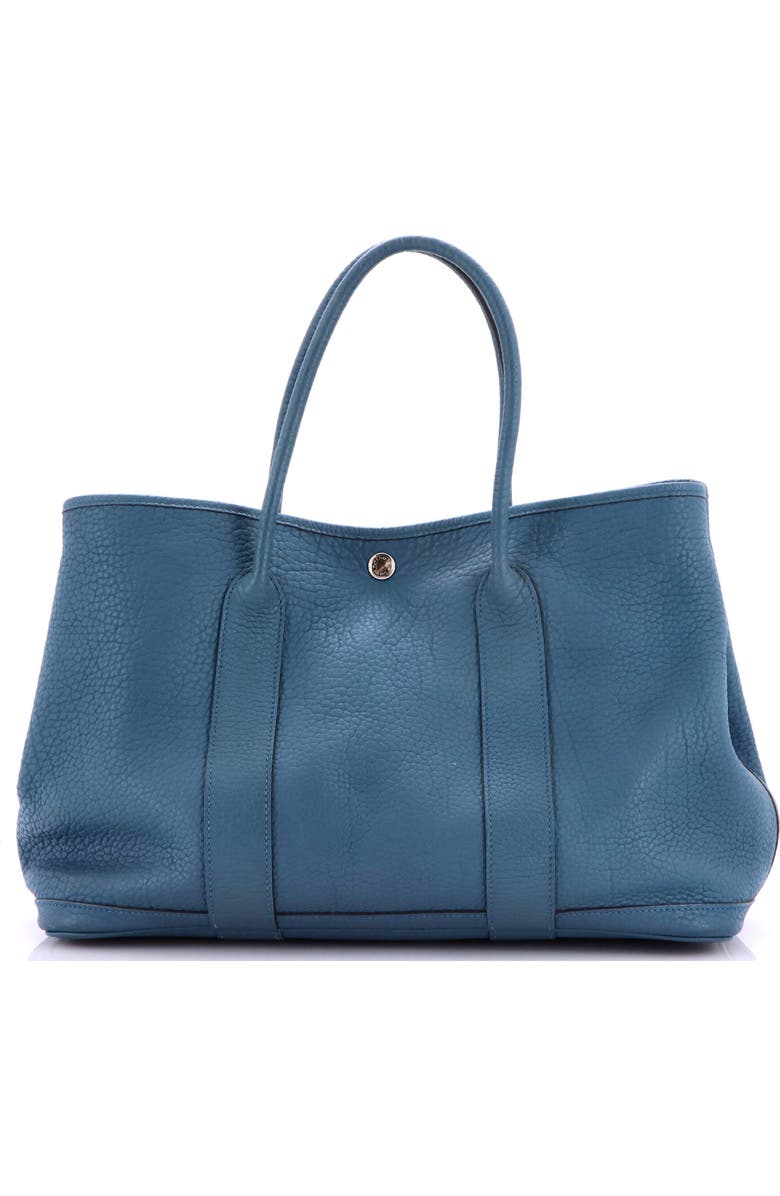 Pre-Owned Hermes Garden Party Tote Leather 36, Main, color, Bleu Tempete