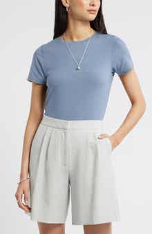Pima Cotton Blend Crewneck T-Shirt