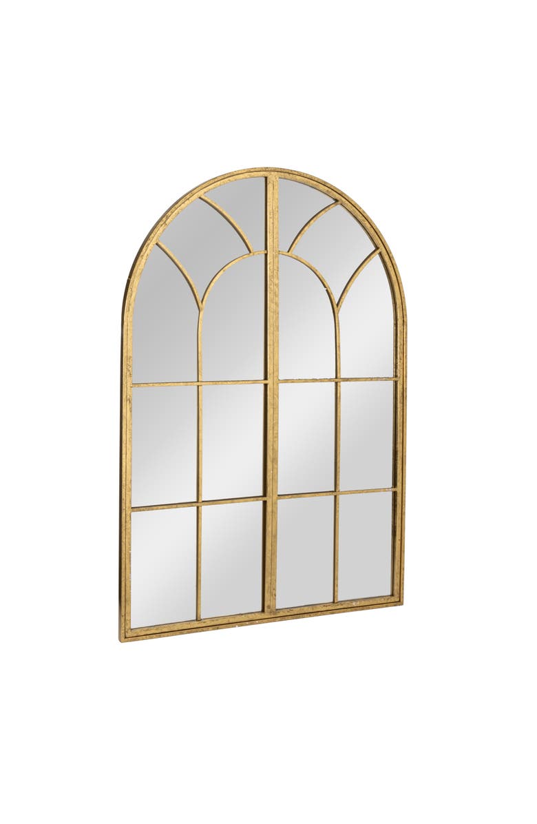 Storied Home Arched Windowpane Wall Mirror, Main, color, Gold