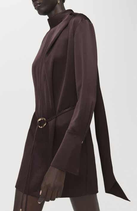Foulard Long Sleeve Satin Dress