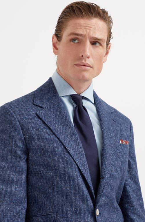 Brunello Cucinelli Silk Twill Tie In Navy Blue