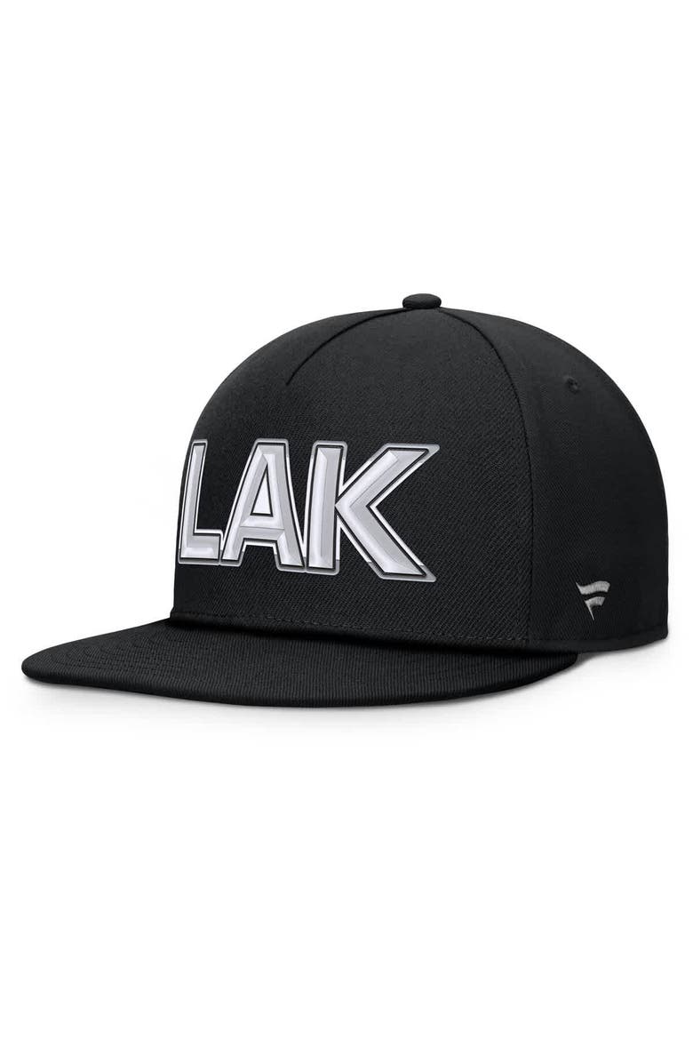 Men's Fanatics Black Los Angeles Kings Authentic Pro Rink Team Code Snapback Hat, Alternate, color, Black