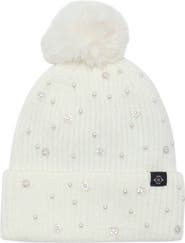 Nanette Lepore Textured Faux Pearl and Crystal Beanie