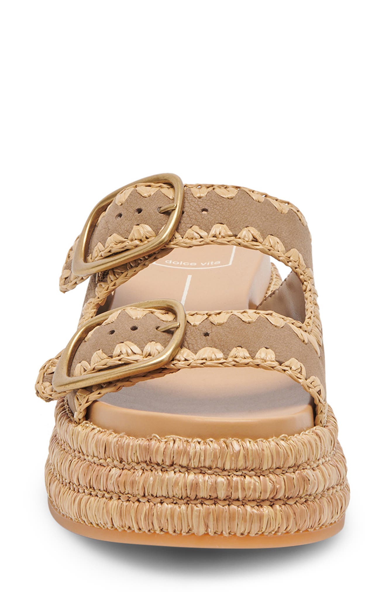 Wanika Espadrille Platform Slide Sandal, Alternate, color, ALMOND NUBUCK