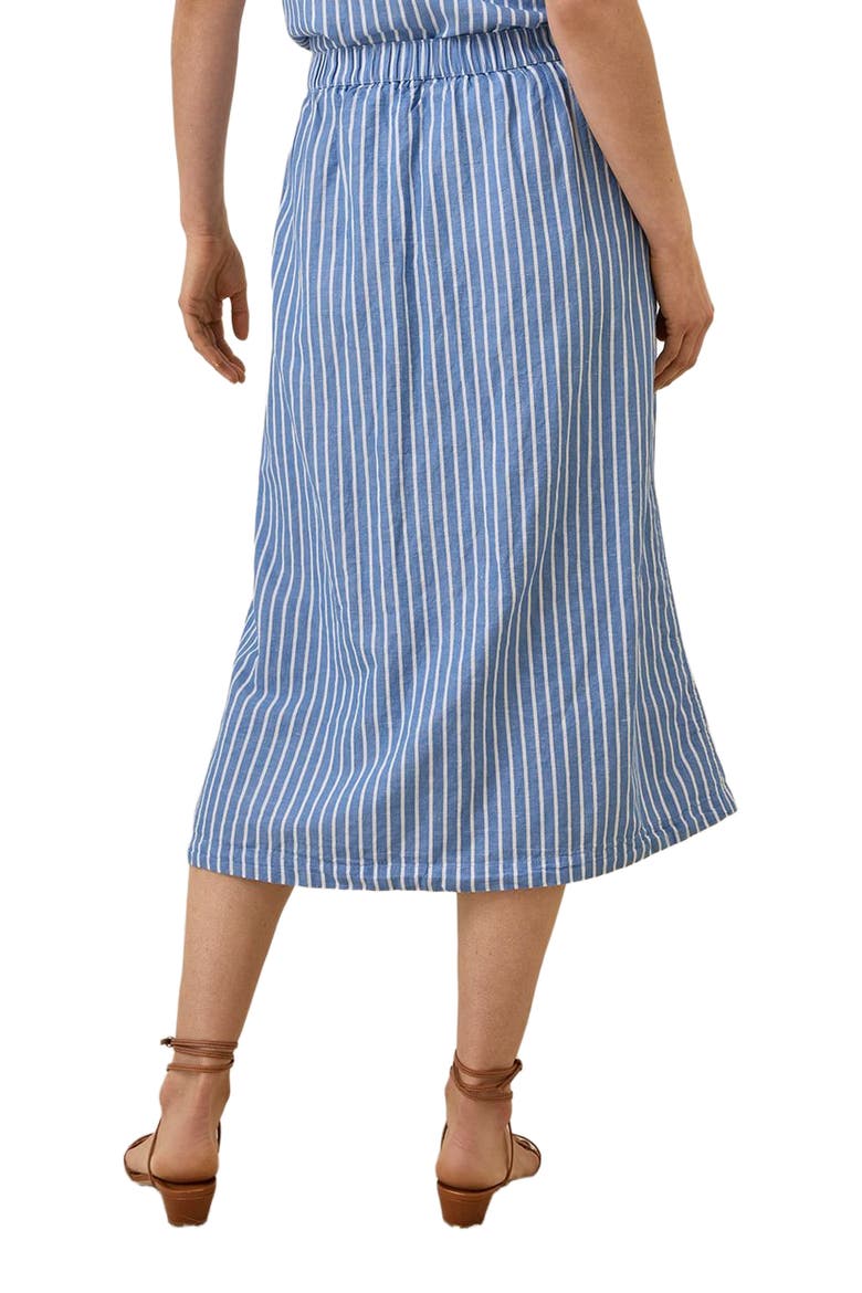 Canopy Linen Wrap Skirt Made with Organic Cotton, Alternate, color, Bondi Stripe
