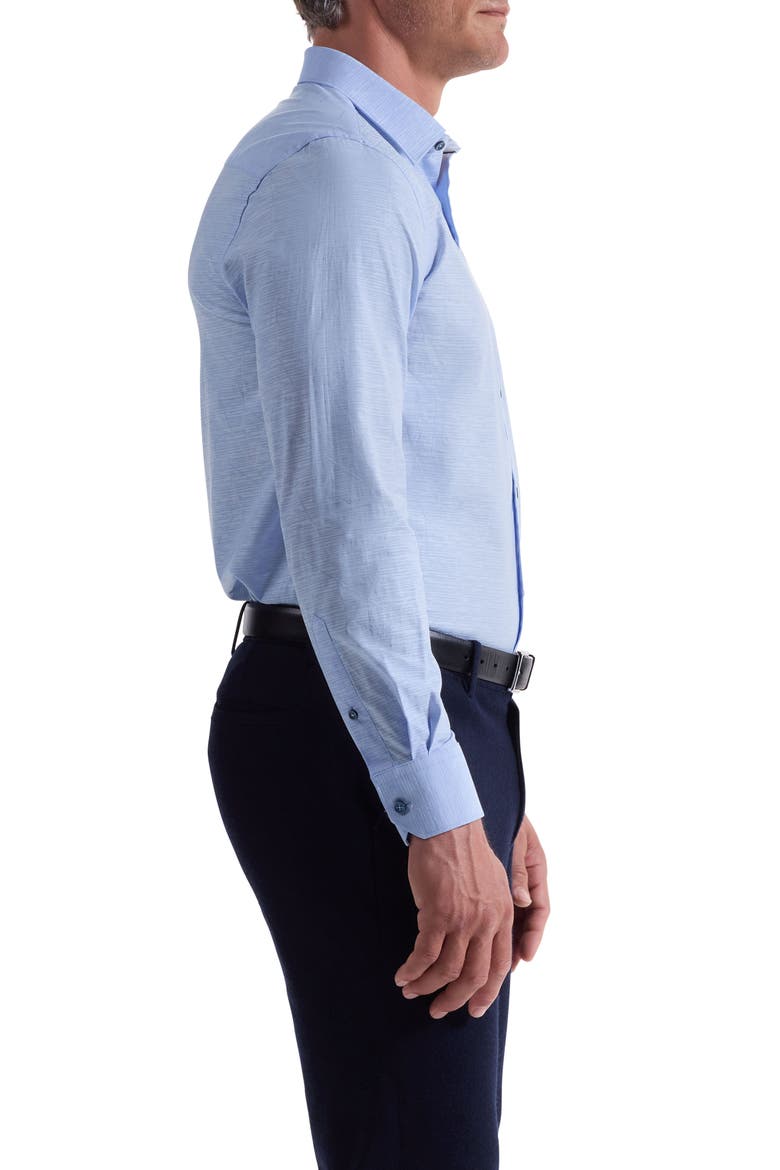 Julian Shaped Fit Abstract Stripe Stretch Cotton Button-Up Shirt, Alternate, color, SKY