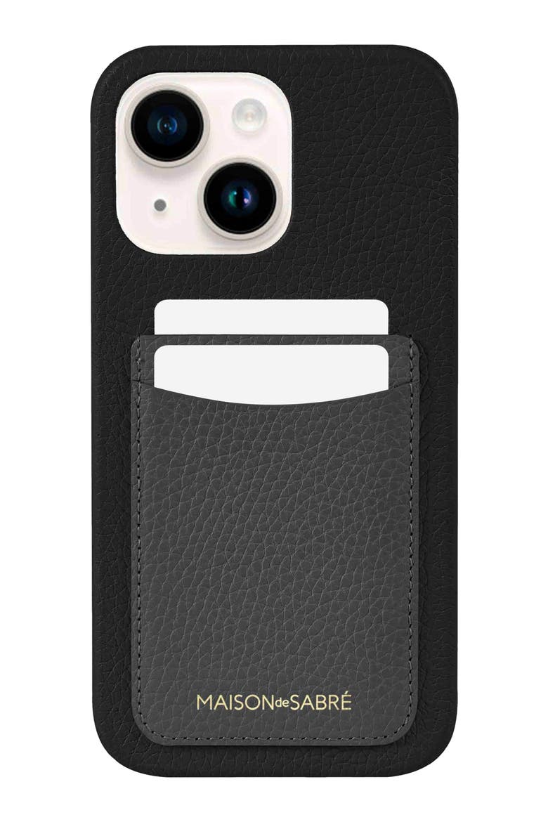 Card Phone Case iPhone 15, Alternate, color, Graphite Caviar