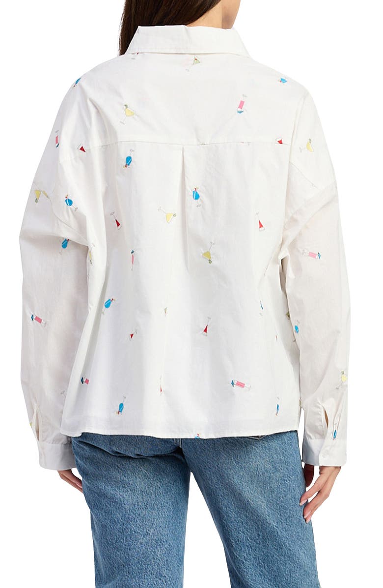 En Saison Nellie Button-Up Shirt, Alternate, color, White Pink Multi