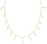 SPHERA MILANO 14K Gold Plated Sterling Silver & CZ Lightning Bolt Charm Necklace