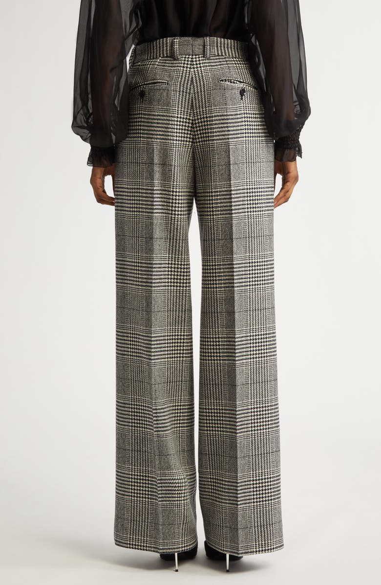 Dolce&Gabbana Houndstooth Check Wool & Cashmere Wide Leg Trousers, Alternate, color, S8100 Quadri-Check-Tartan