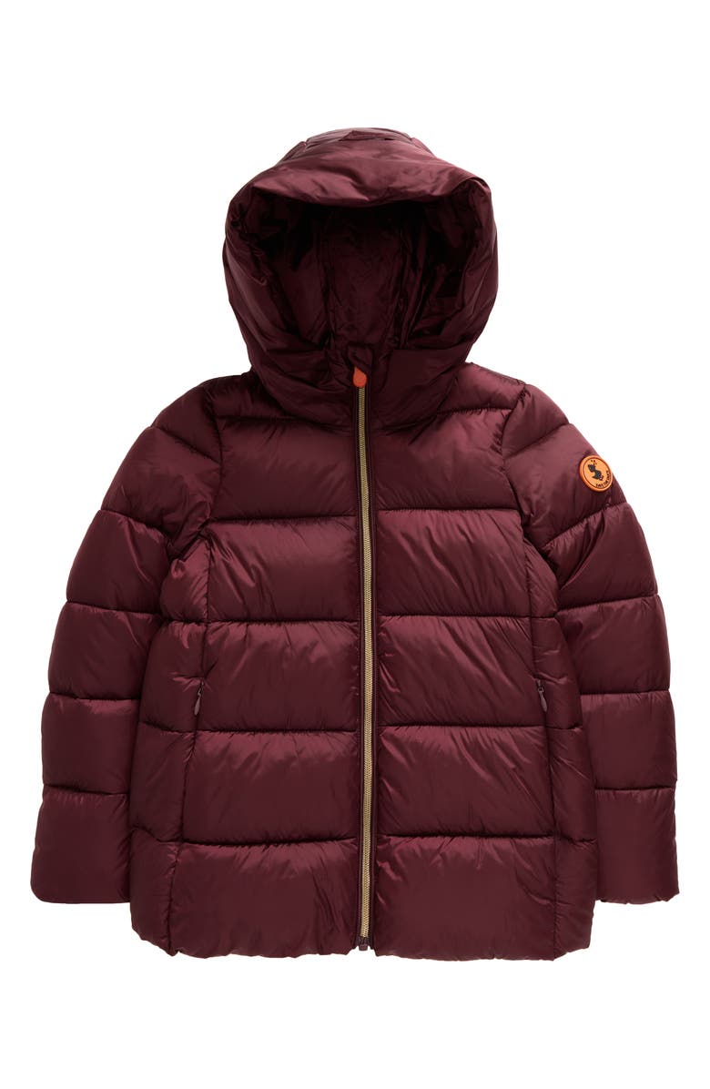 Save The Duck Kids' Gracie Quilted Puffer Jacket, Main, color, Burgundy Black