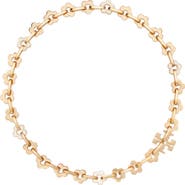 Tory Burch Forget Me Not Flower Chain Link Necklace