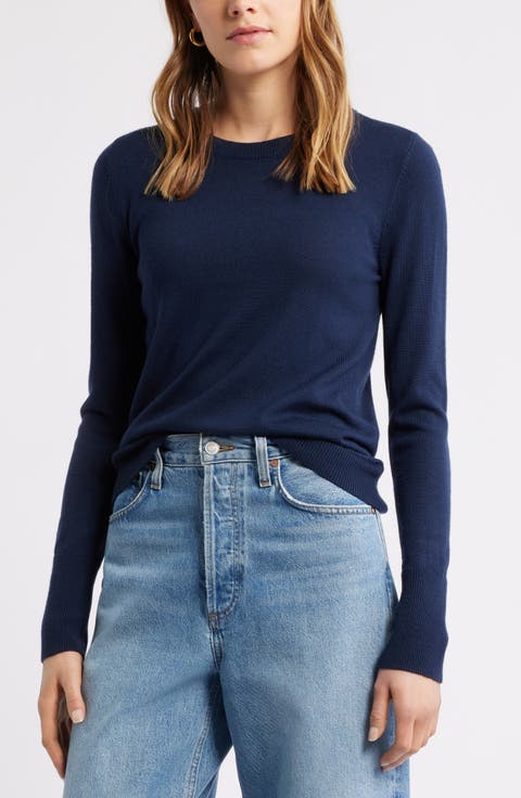 Merino Wool Blend Crewneck Sweater