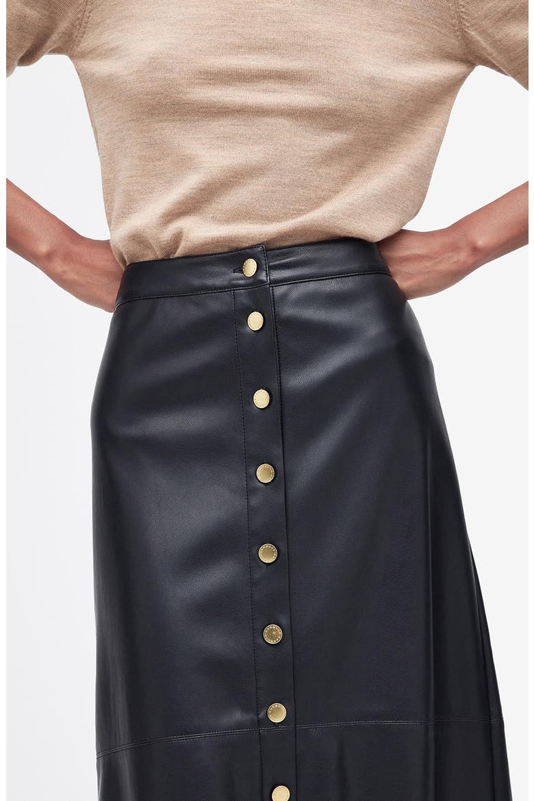 Alberta Faux Leather Skirt, Alternate, color, BLACK