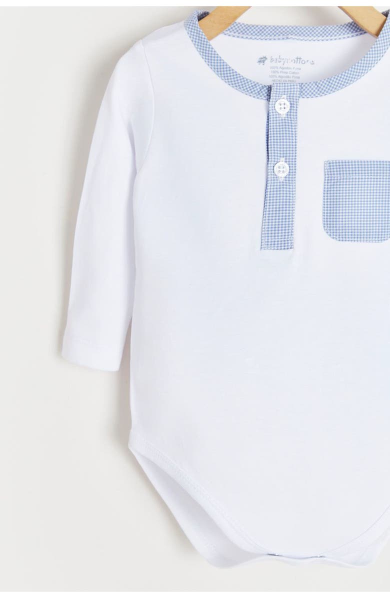 Babycottons Premium Peruvian Pima Cotton Dan Henley Bodysuit For Infant, Alternate, color,
