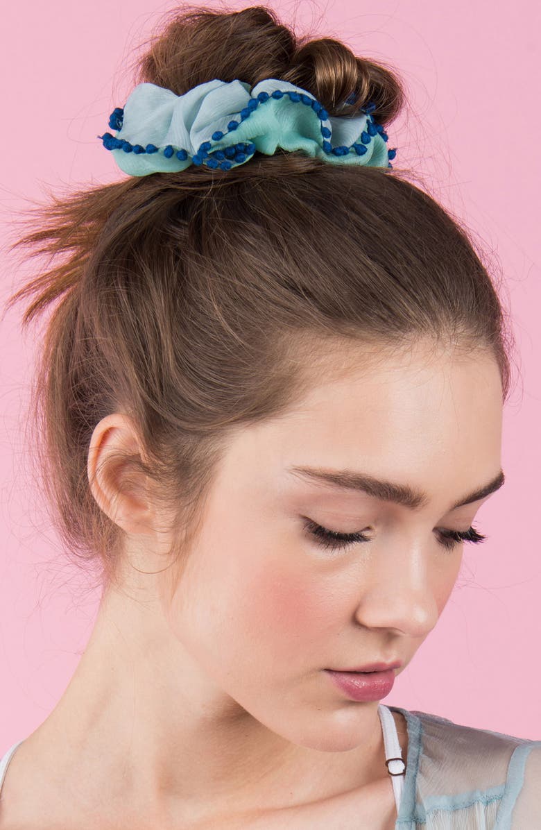 New Friends Colony Pompom Scrunchie, Alternate, color,