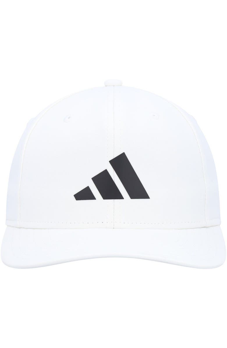 adidas Men's adidas White 3-Bar AEROREADY Snapback Hat, Alternate, color, 