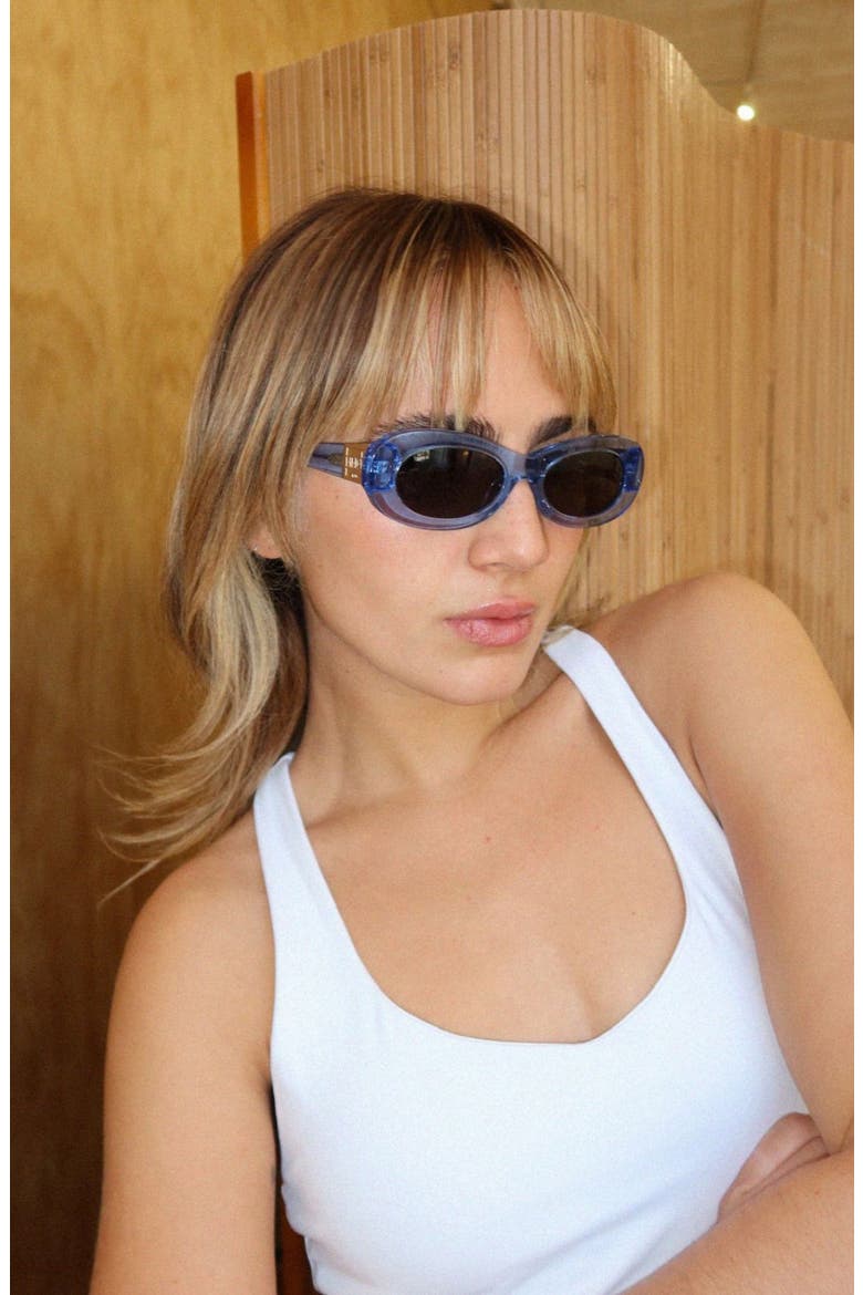 SoHo Oval Polarized Sunglasses, Alternate, color, Blue
