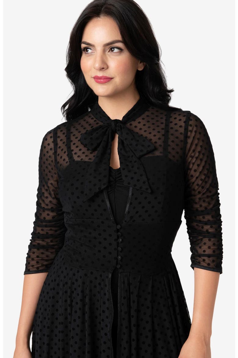 Three Quarter Sleeved Starlet Duster, Alternate, color, Black