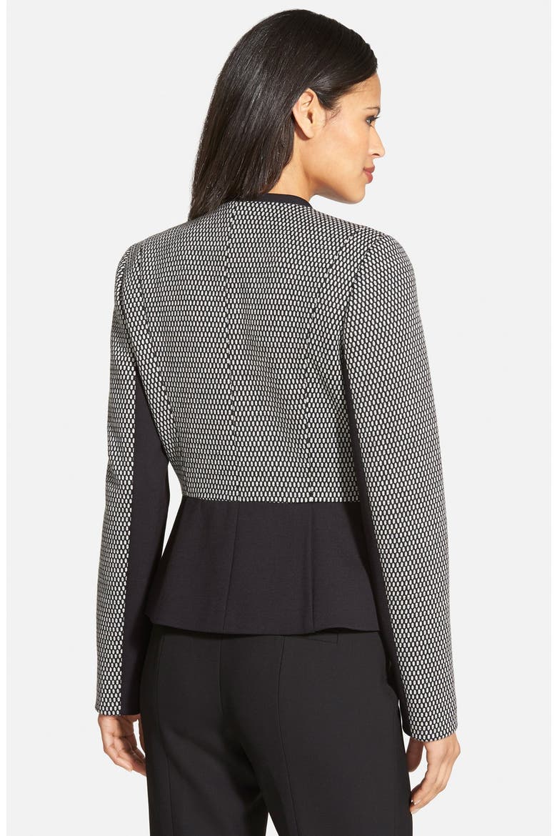 'Giana' Ponte & Double Knit Jacket, Alternate, color, BLACK- WHITE