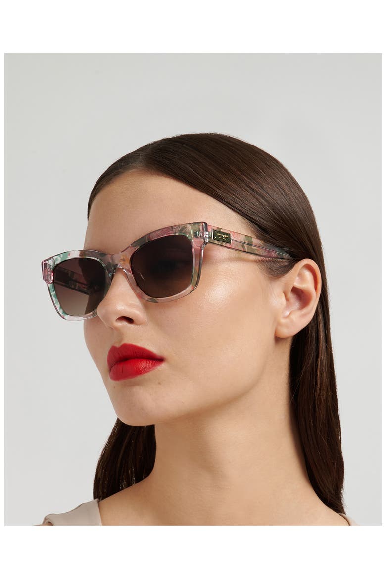 dee 51mm gradient square sunglasses, Alternate, color, CRYSTAL PATTERN/ BROWN